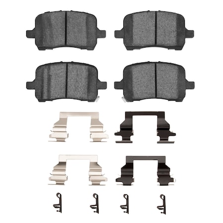 Dynamic Friction Co 3000 Ceramic Brake Pads and Hardware Kit, Low Dust, Low Copper Ceramic, 100% Asbestos-free, Front 1310-1028-01
